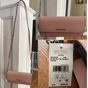MICHAEL KORS JET SET PINK Wallet on Chain